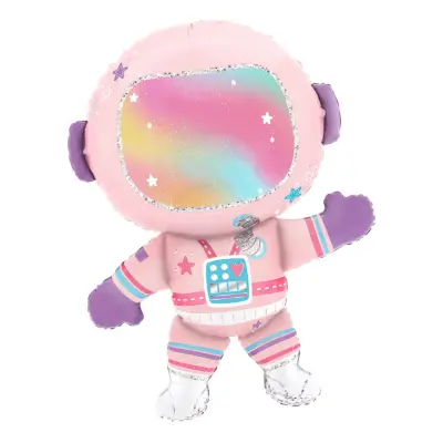 Folieballong Astronaut Rosa