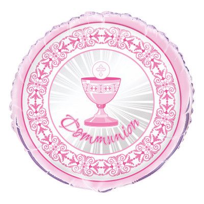 Folieballong Communion Rosa