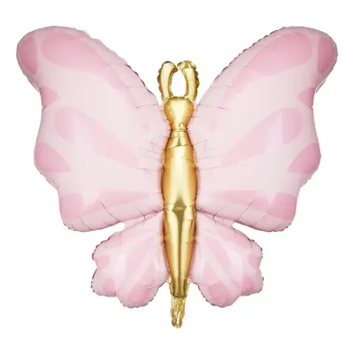 Folieballong Fjäril Rosa