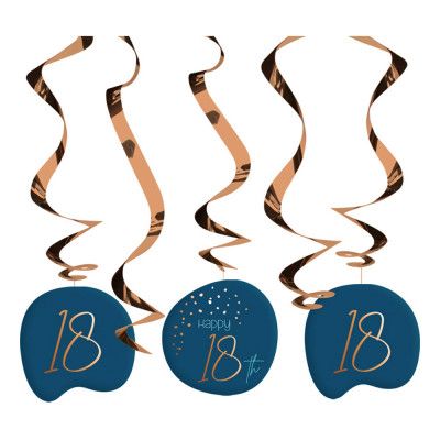 Swirls Happy 18th True Blue - 5-pack
