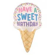 Folieballong Glasstrut Sweet Birthday