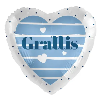 Folieballong Grattis Blå