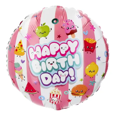 Folieballong Happy Birthday Kawaii
