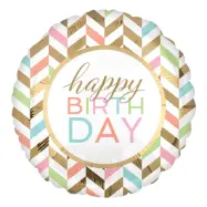 Folieballong Happy Birthday Pastel Stor