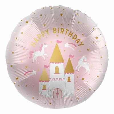 Folieballong Happy Birthday Prinsesslott