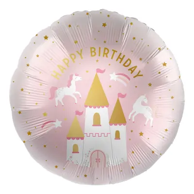 Folieballong Happy Birthday Prinsesslott