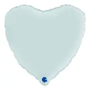 Folieballong Hjärta Satin Pastel Blue