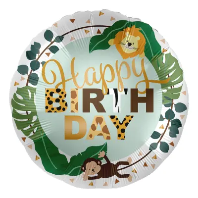 Folieballong Jungle Friends Birthday