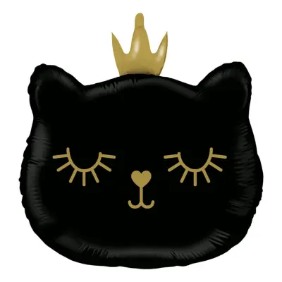 Folieballong Katt Prinsessa Svart