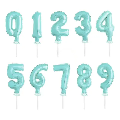 Tårtdekoration Sifferballong Ljusblå - Siffran 0