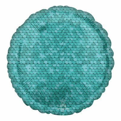 Folieballong Paljettmotiv Turkos