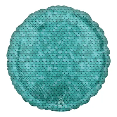 Folieballong Paljettmotiv Turkos