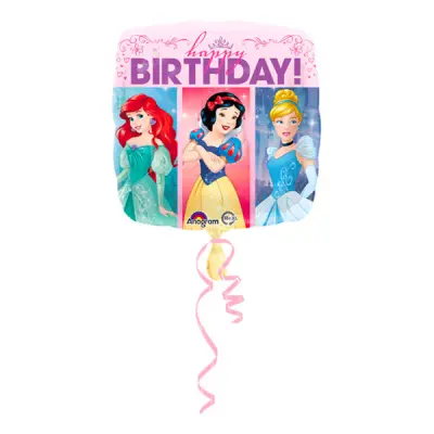 Folieballong Prinsessor Happy Birthday