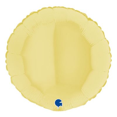 Folieballong Rund Pastellgul Matt - 91 cm