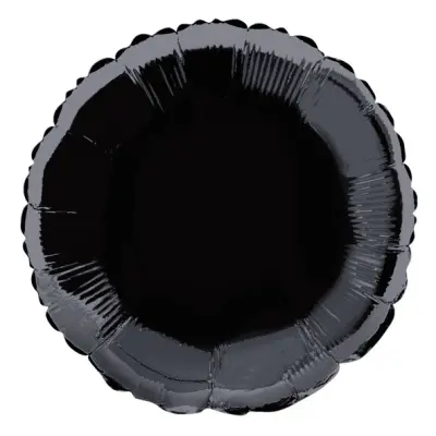 Folieballong rund svart - 46 cm