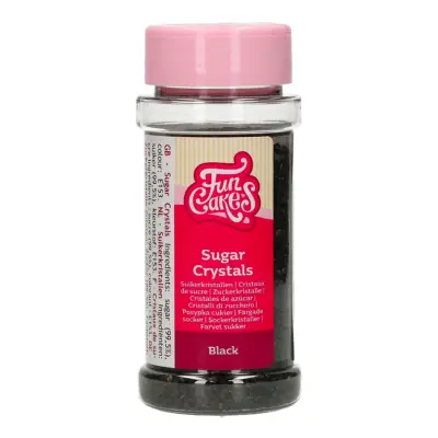FunCakes Strössel Crystals Svart - 80 gram