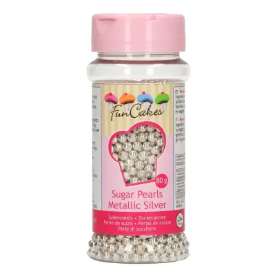 FunCakes Strössel Sugarpearls Metallic Silver - 80 g