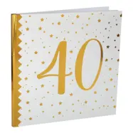 Gästbok 40 Vit/Guld