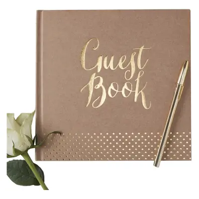 Gästbok Bröllop Brun/Guld