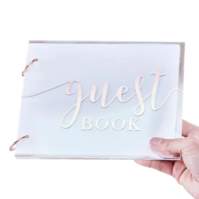 Gästbok Roséguld Akryl