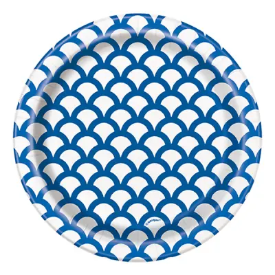 Pappersassietter Snäckskal Blå - 8-pack