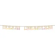 Girlang Happy Birthday Dreamy Pastel i Trä
