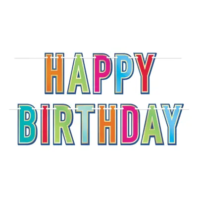 Girlang Happy Birthday Flerfärgad