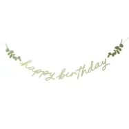 Girlang Happy Birthday Gröna Löv Botanic