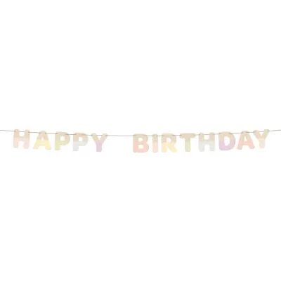 Girlang Happy Birthday i Trä Dreamy Pastel