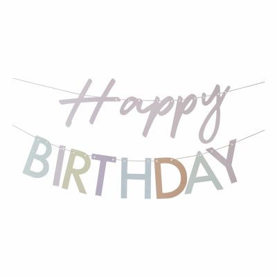 Girlang Happy Birthday Pastell