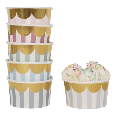 Glassbägare Randiga Guld - 12-pack