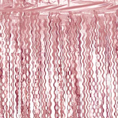 Glitterdraperi Swirls Roséguld Metallic