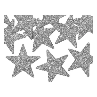 Glitterstjärnor Silver - 8-pack