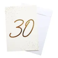 Gratulationskort Guld 30 med Kuvert