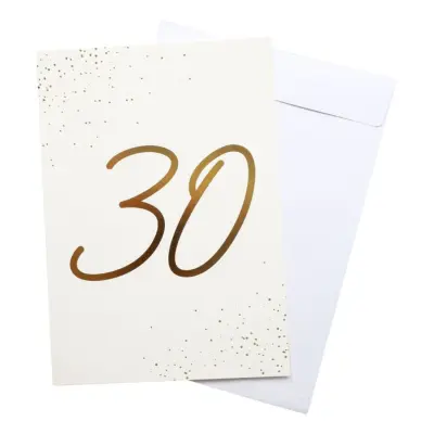 Gratulationskort Guld 30 med Kuvert