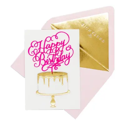 Gratulationskort Happy Birthday Tårta 3D