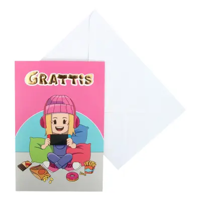 Gratulationskort Yumi&Tomu - Yumi Spelar