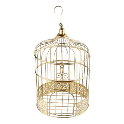 Hängande Dekoration Fågelbur Guld
