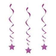 Hängande Dekoration Stjärnor Lila - 3-pack