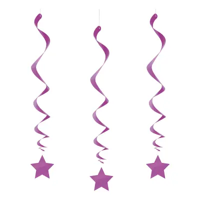 Hängande Dekoration Stjärnor Lila - 3-pack