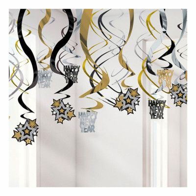 Hängande Dekorationer Happy New Year - 30-pack