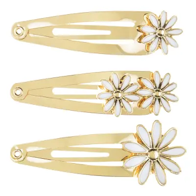 Hårspännen Guld Daisy - 3-pack