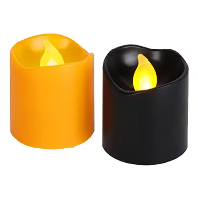 Halloweenljus med LED - Orange/Svart