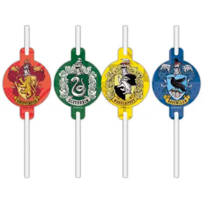 Harry Potter Hogwarts Houses Sugrör 4-pack
