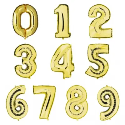Heliumballong siffra guld - 102 cm Siffra 0