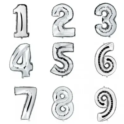 Heliumballong siffra silver - 102 cm Siffra 1