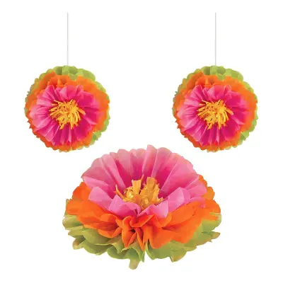 Hibiskus Honeycombs Dekoration - 3-pack