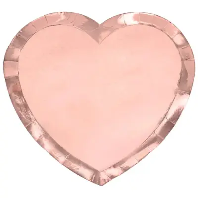 Hjärtan Papperstallrik Rosé 6-pack