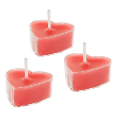 Hjärtformade Värmeljus Röd - 10-pack