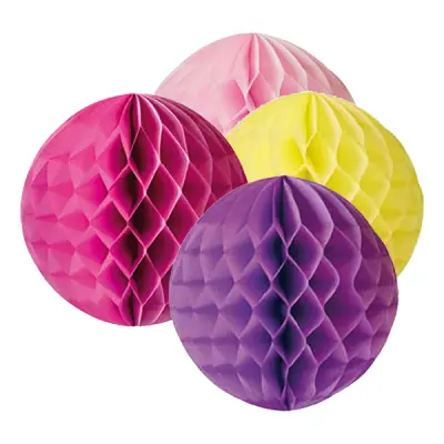 Honeycombs Rosa/Lila/Gul - 4-pack